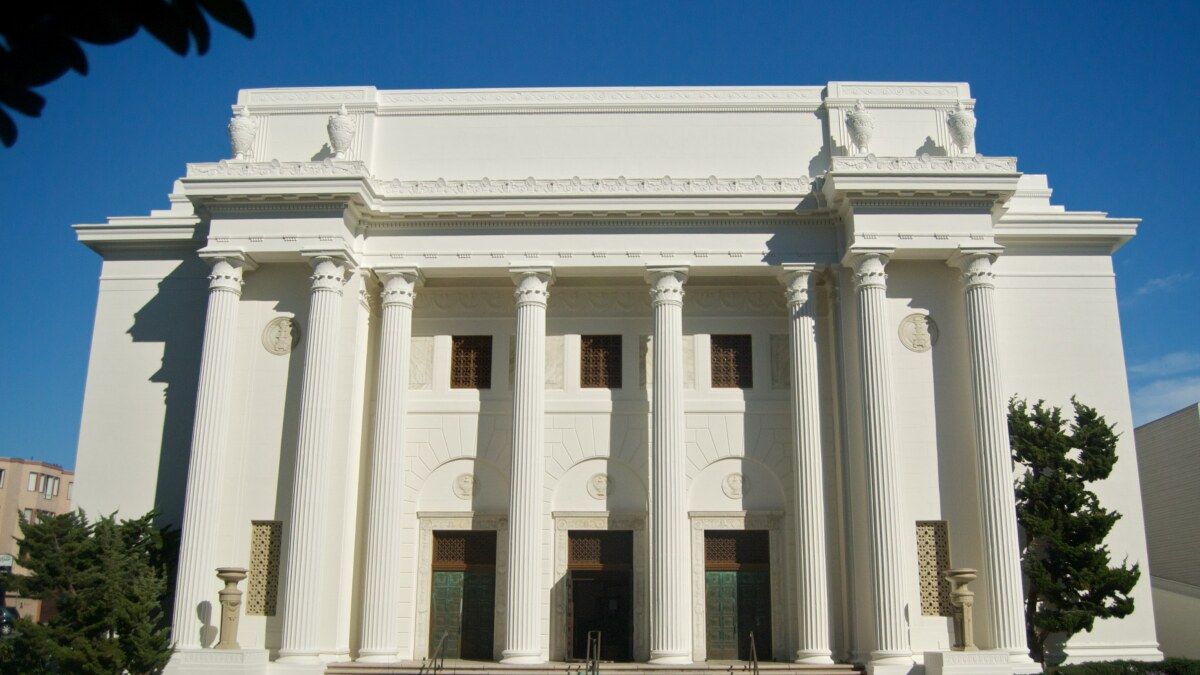 A white neoclassical building.