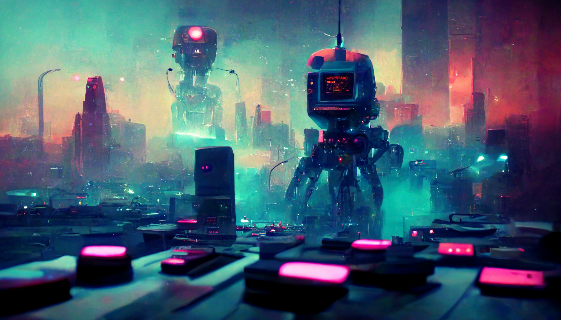 A robot making music.